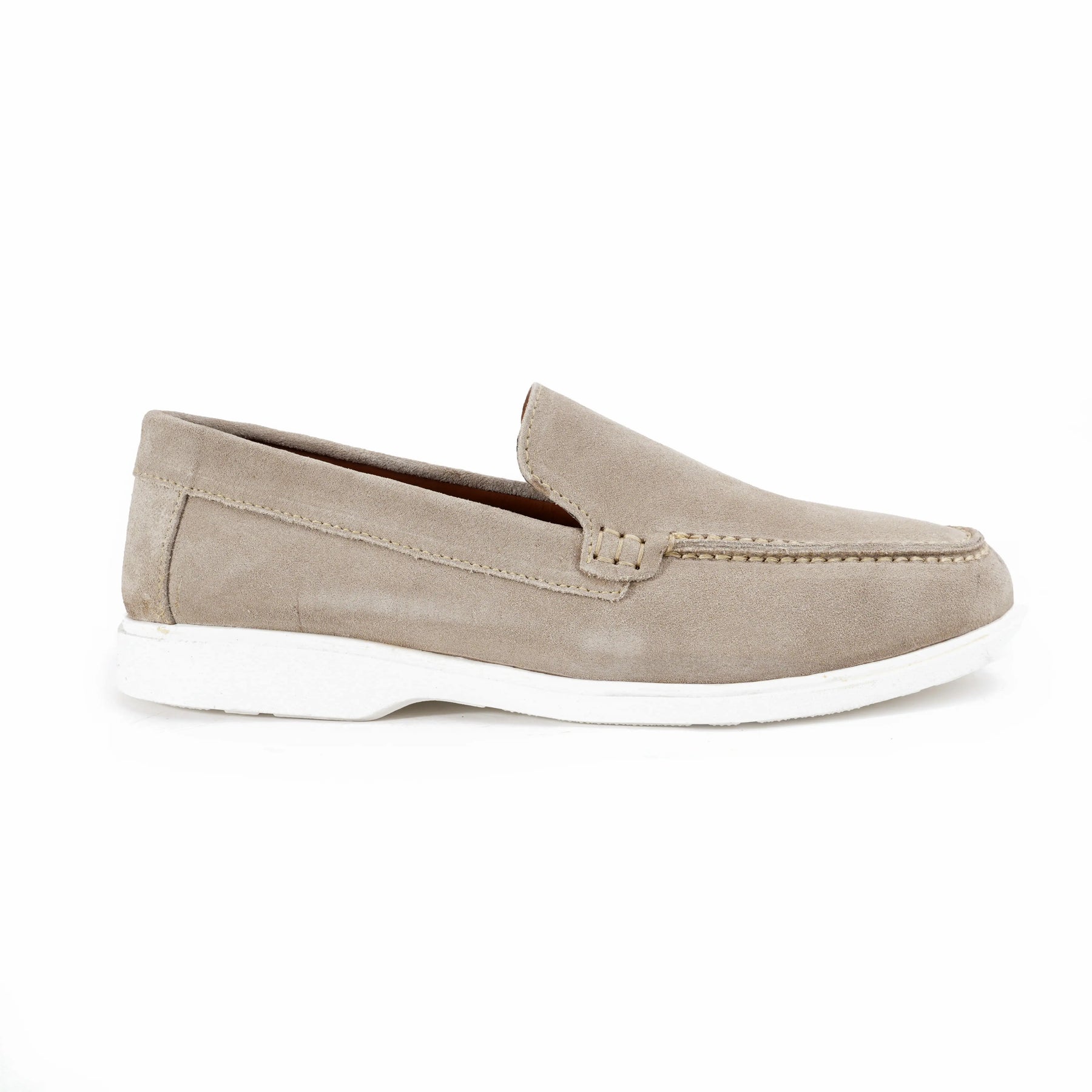 Premium Suede Leather Loafers - Beige