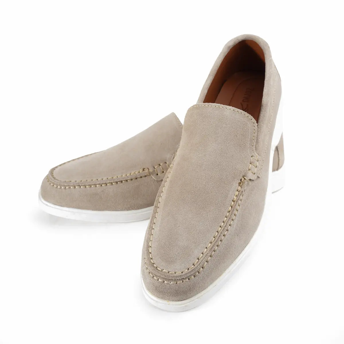 Premium Suede Leather Loafers - Beige