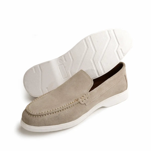 Premium Suede Leather Loafers - Beige